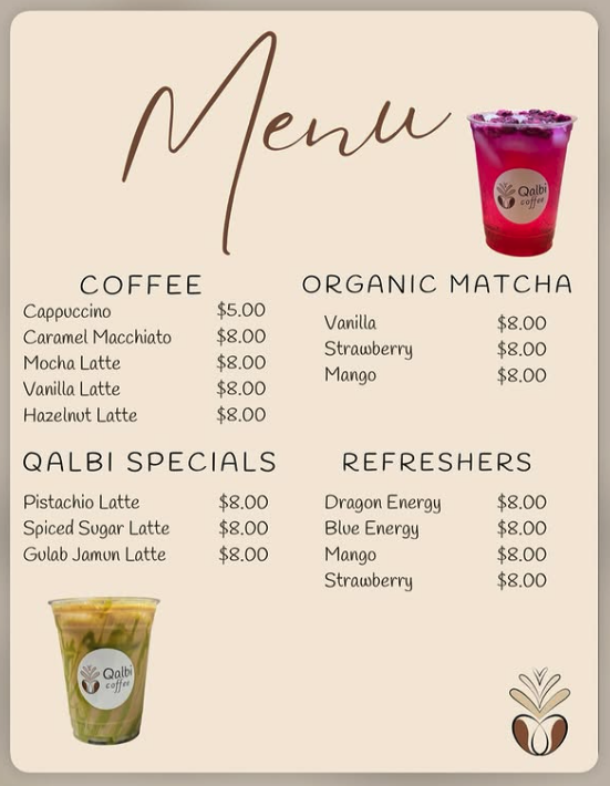 Qalbi Coffee full menu